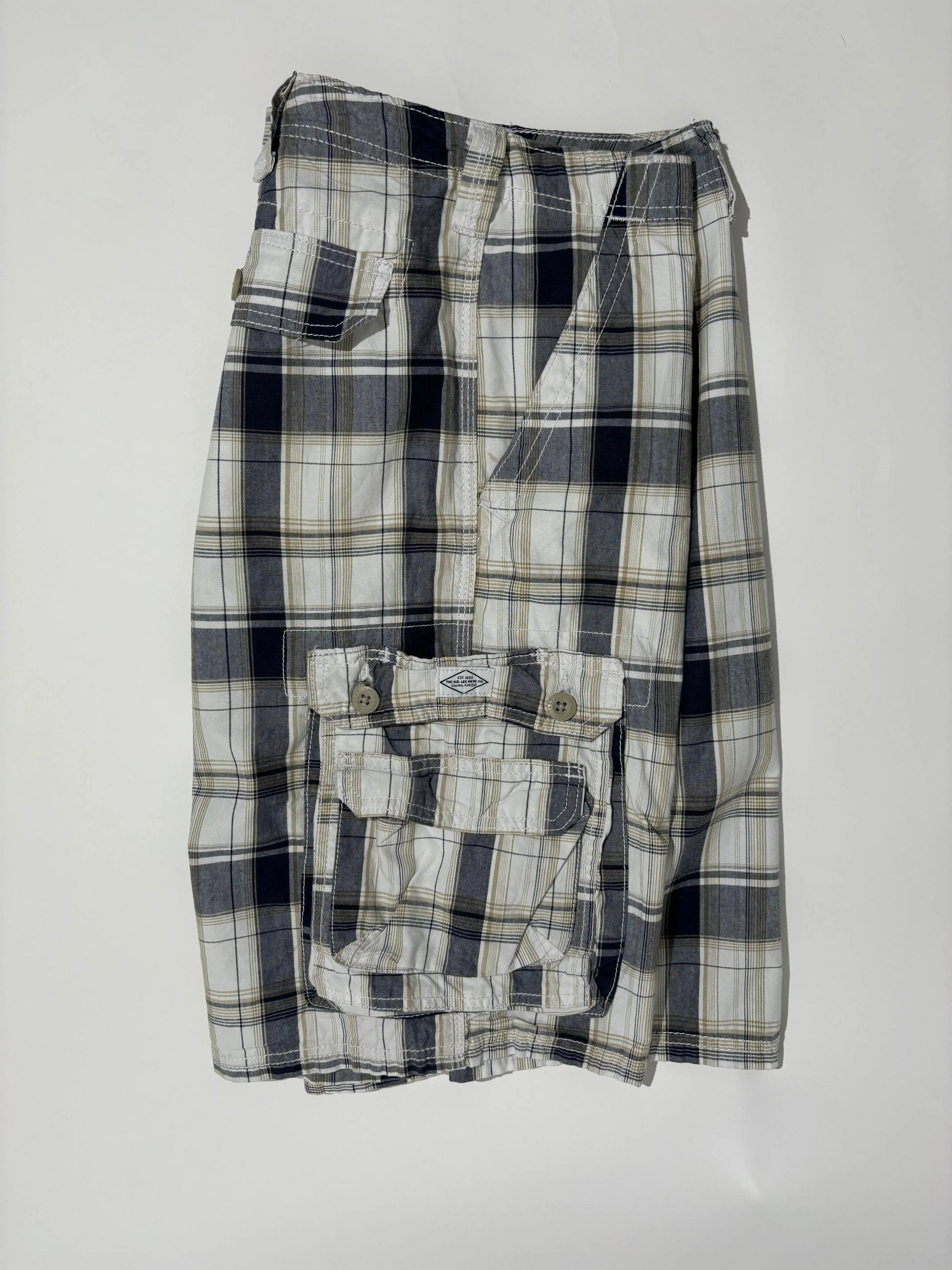 Lee Blue&White Checkered Cargo Bermude Lee