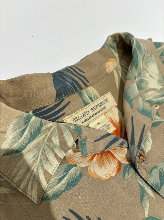Floral Shore 90s Pattern Hawaiian Košulja HELM:VNTG