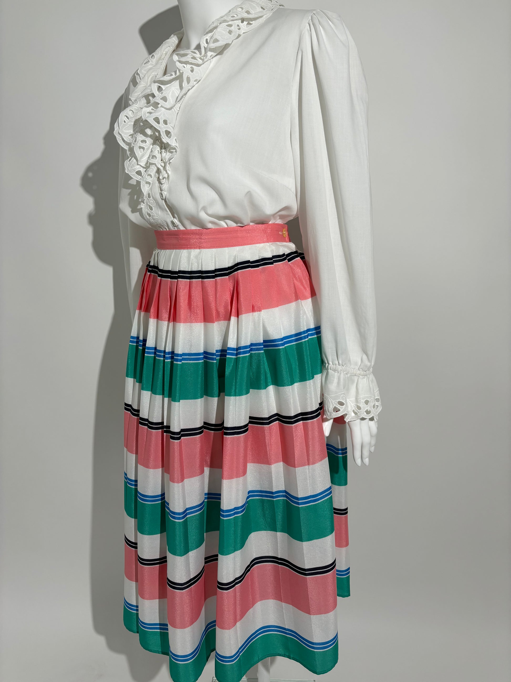 Striped Colorful 80s Suknja HELM:VNTG