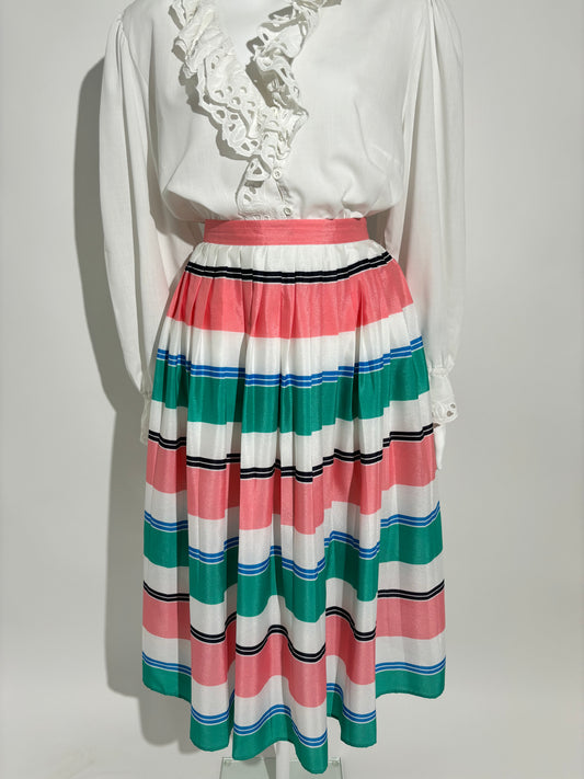 Striped Colorful 80s Suknja HELM:VNTG