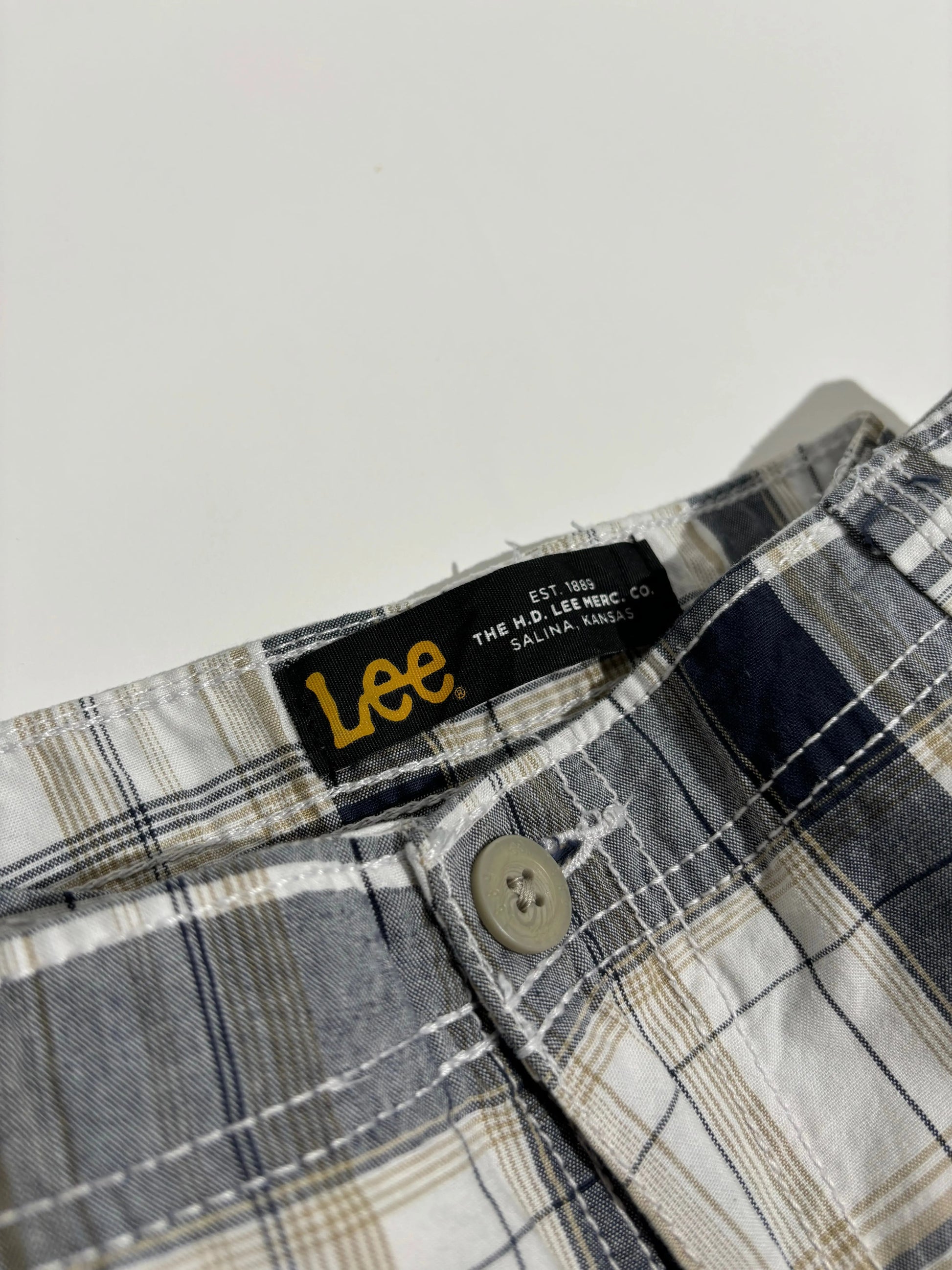 Lee Blue&White Checkered Cargo Bermude Lee
