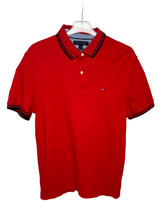 Tommy Hilfiger Red Classic Plain Polo Majica Tommy Hilfiger