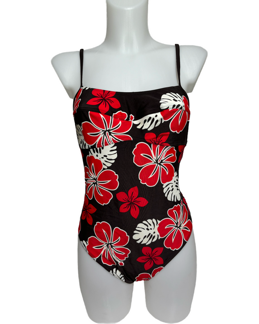 Tropical Blossom 80s Floral Jednodelni Kupaći HELM:VNTG