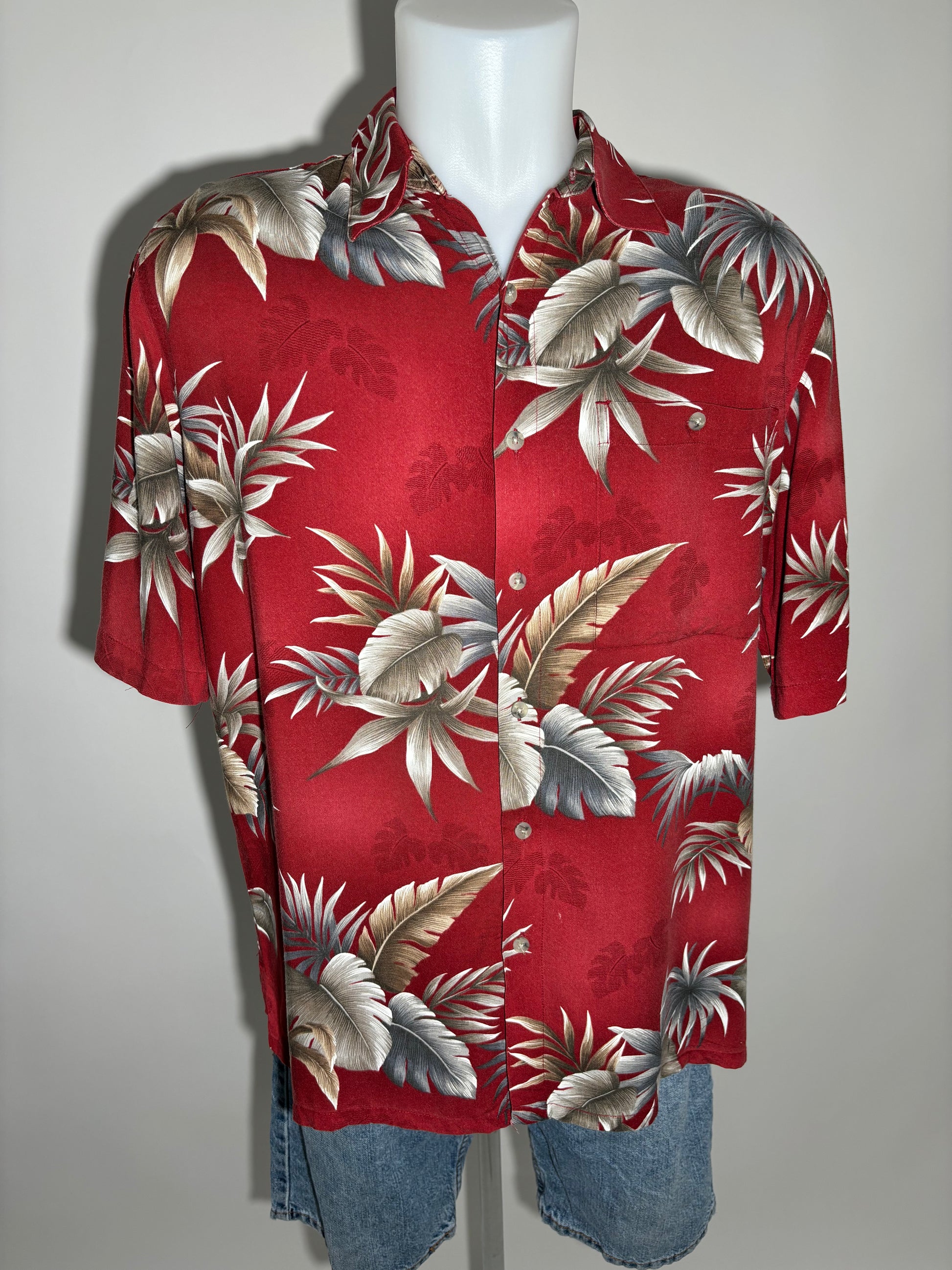 Crimson Paradise 90s Hawaiian Košulja HELM:VNTG