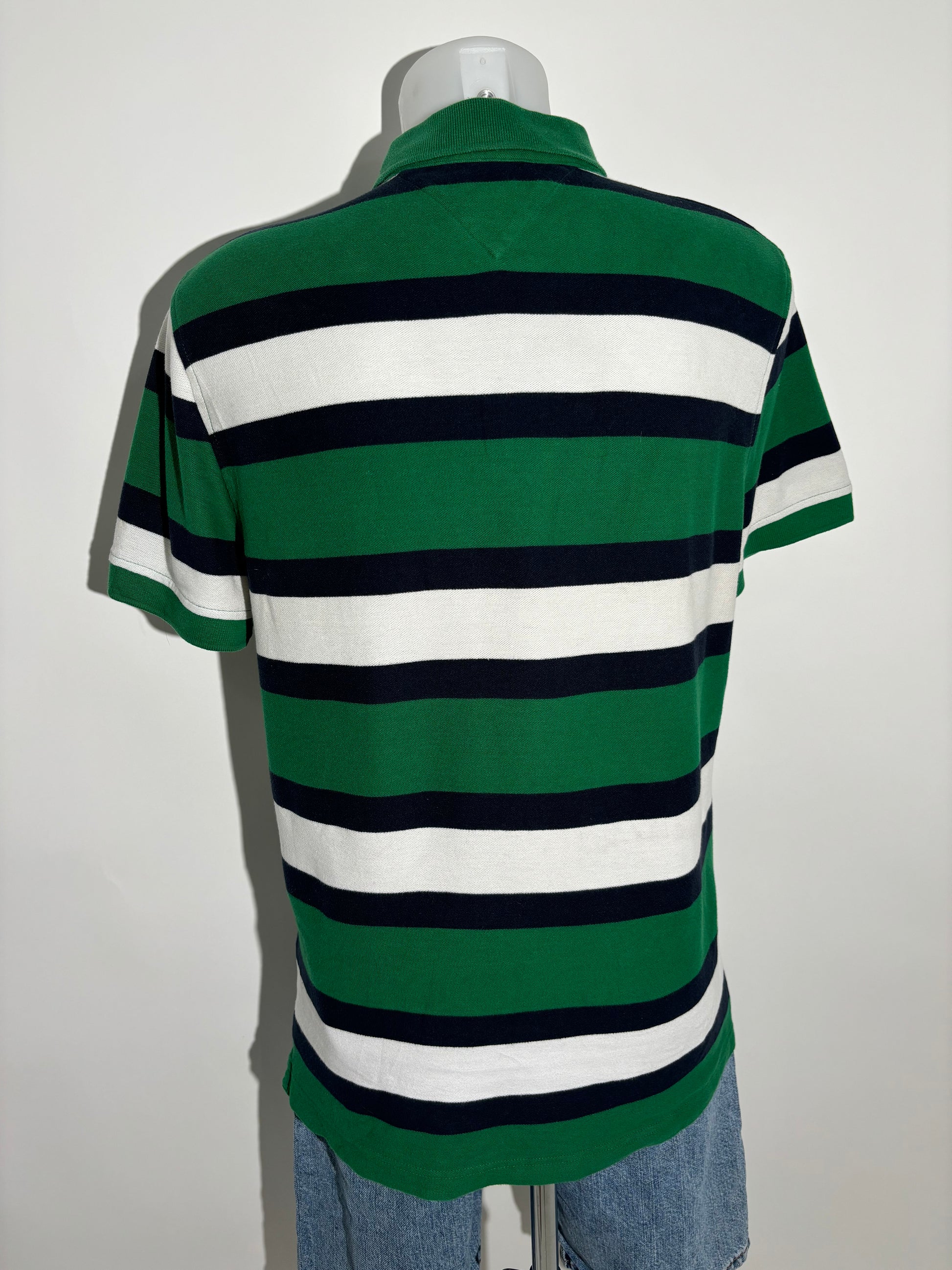 Tommy Hilfiger Green Striped Classic Polo Majica Tommy Hilfiger