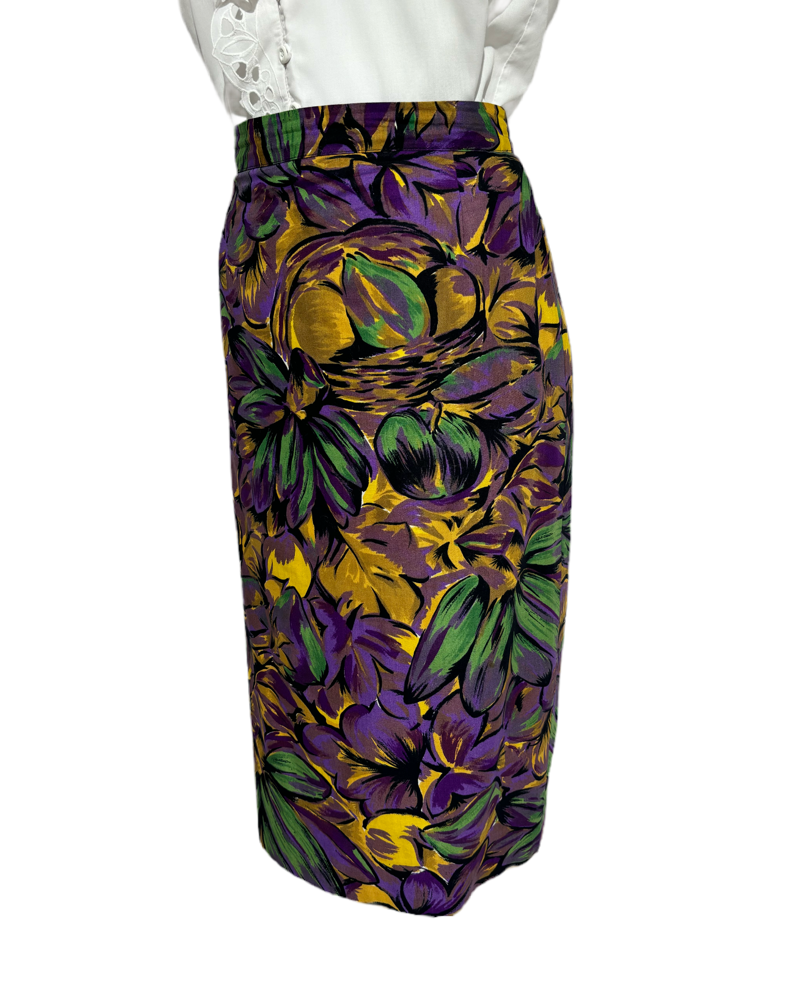 Bold Bloom 80s Floral Suknja HELM:VNTG