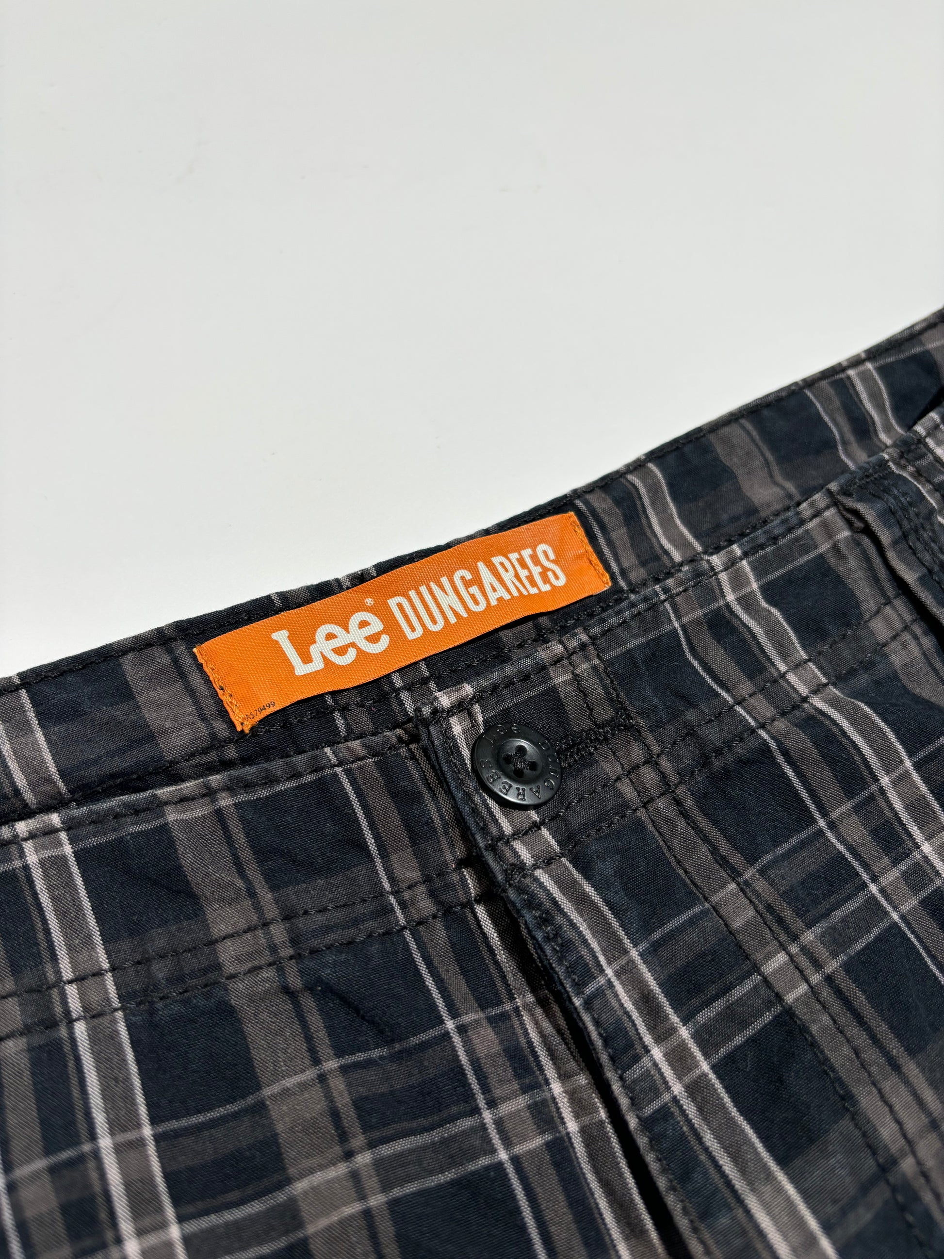 Lee Dungarees Dark Green Checkered Cargo Bermude