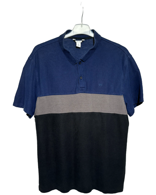 Calvin Klein Navy Striped Polo Majica Calvin Klein