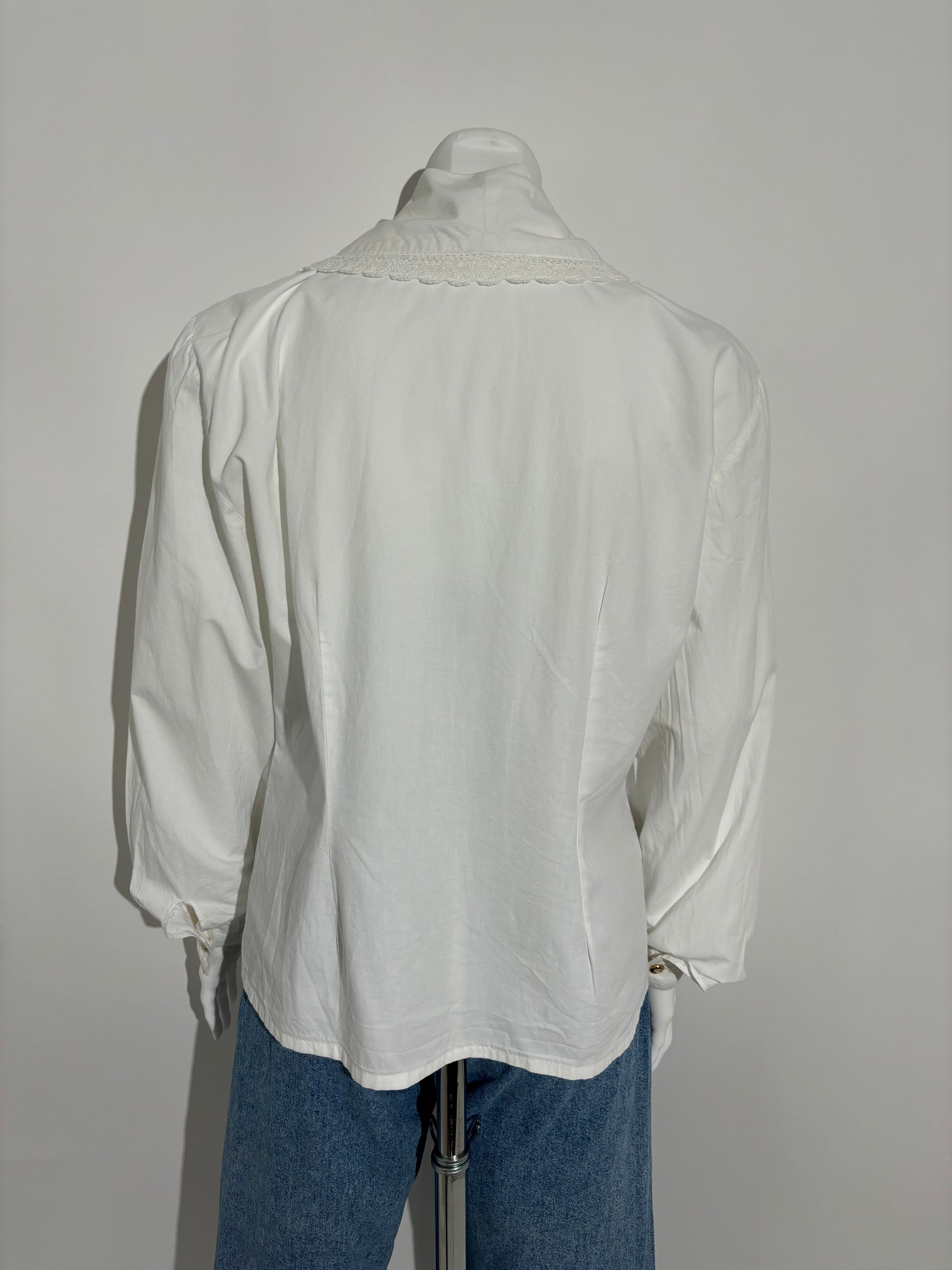 Ivory Lace 80s Elegant Bluza HELM:VNTG