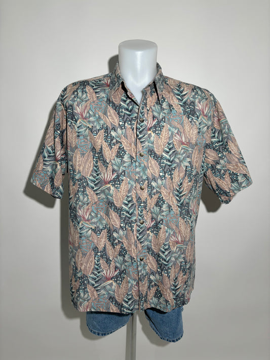 Hawaiian Leaf Pattern 90s Hawaiian Košulja HELM:VNTG