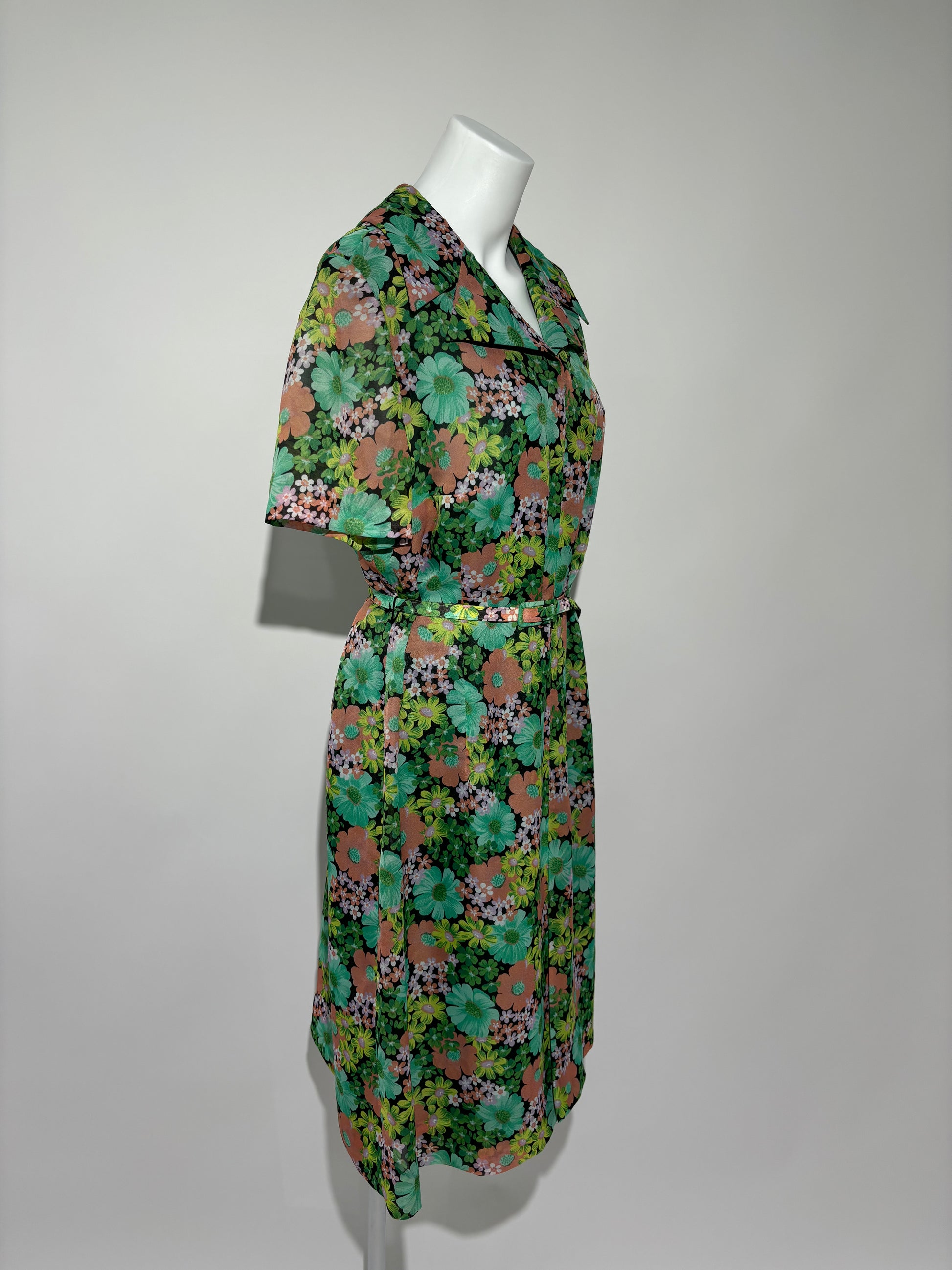 Meadow Blossom 70s Floral Haljina HELM:VNTG