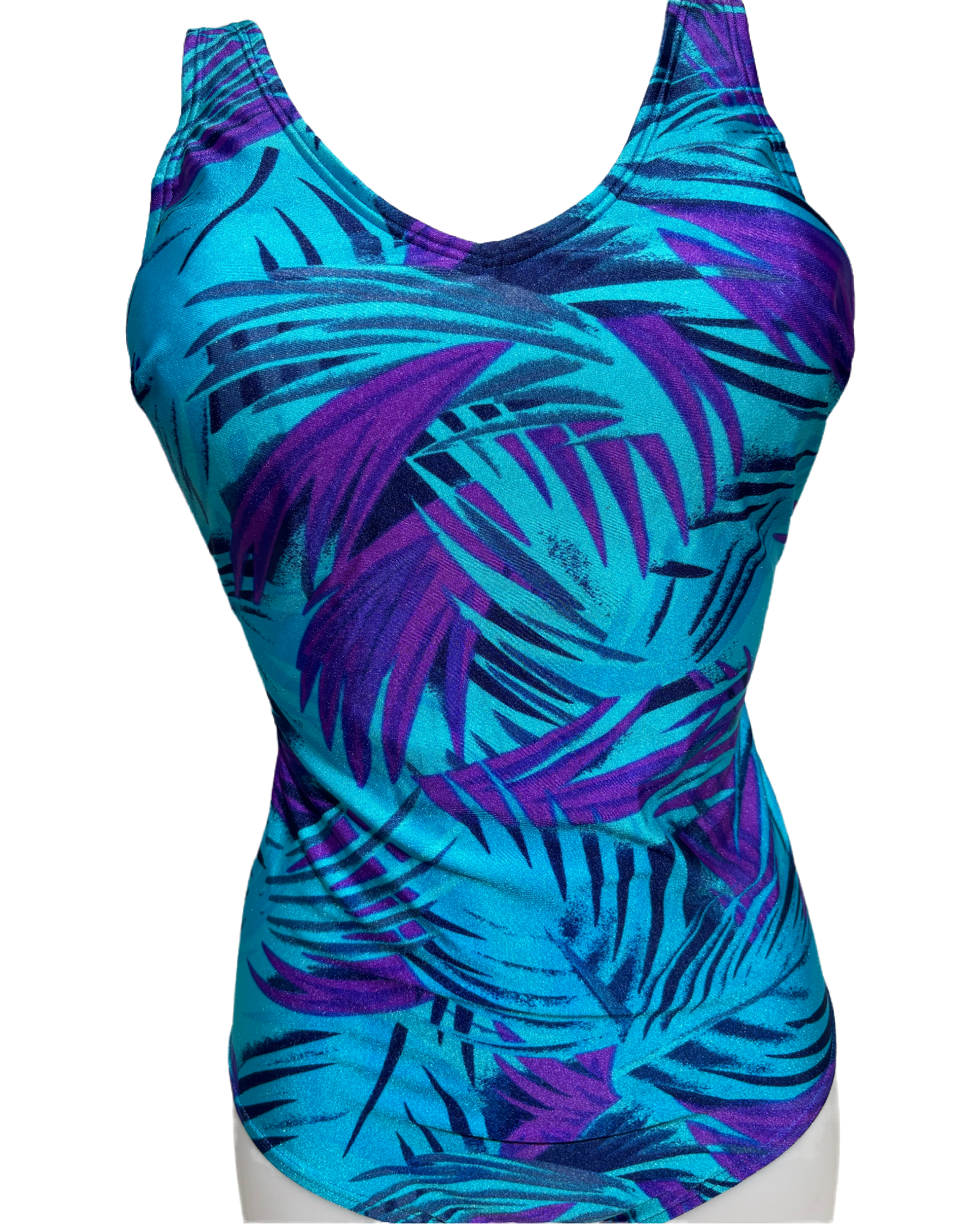 Tropical Twilight 80s Palm Print Jednodelni Kupaći HELM:VNTG