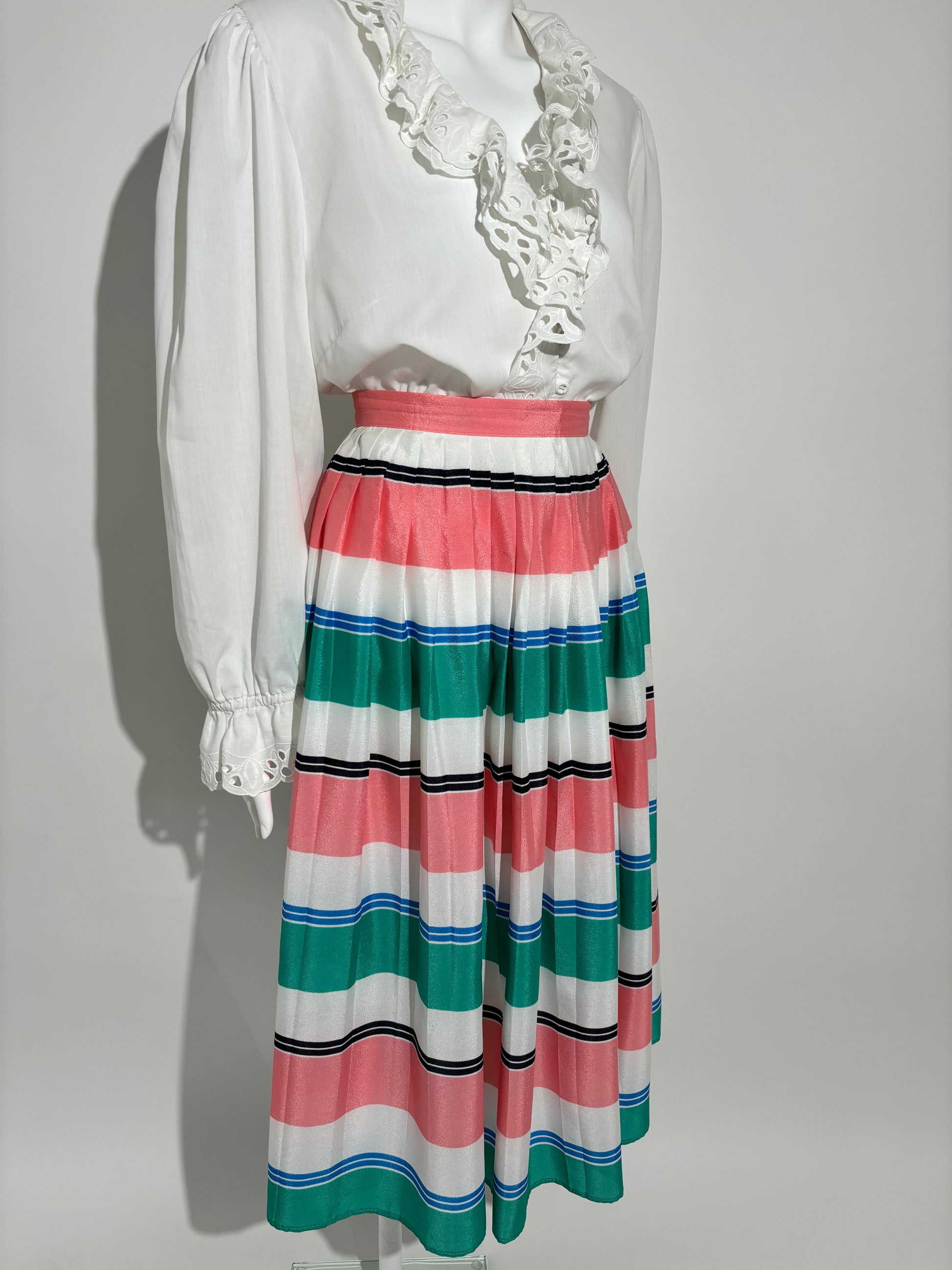 Striped Colorful 80s Suknja HELM:VNTG