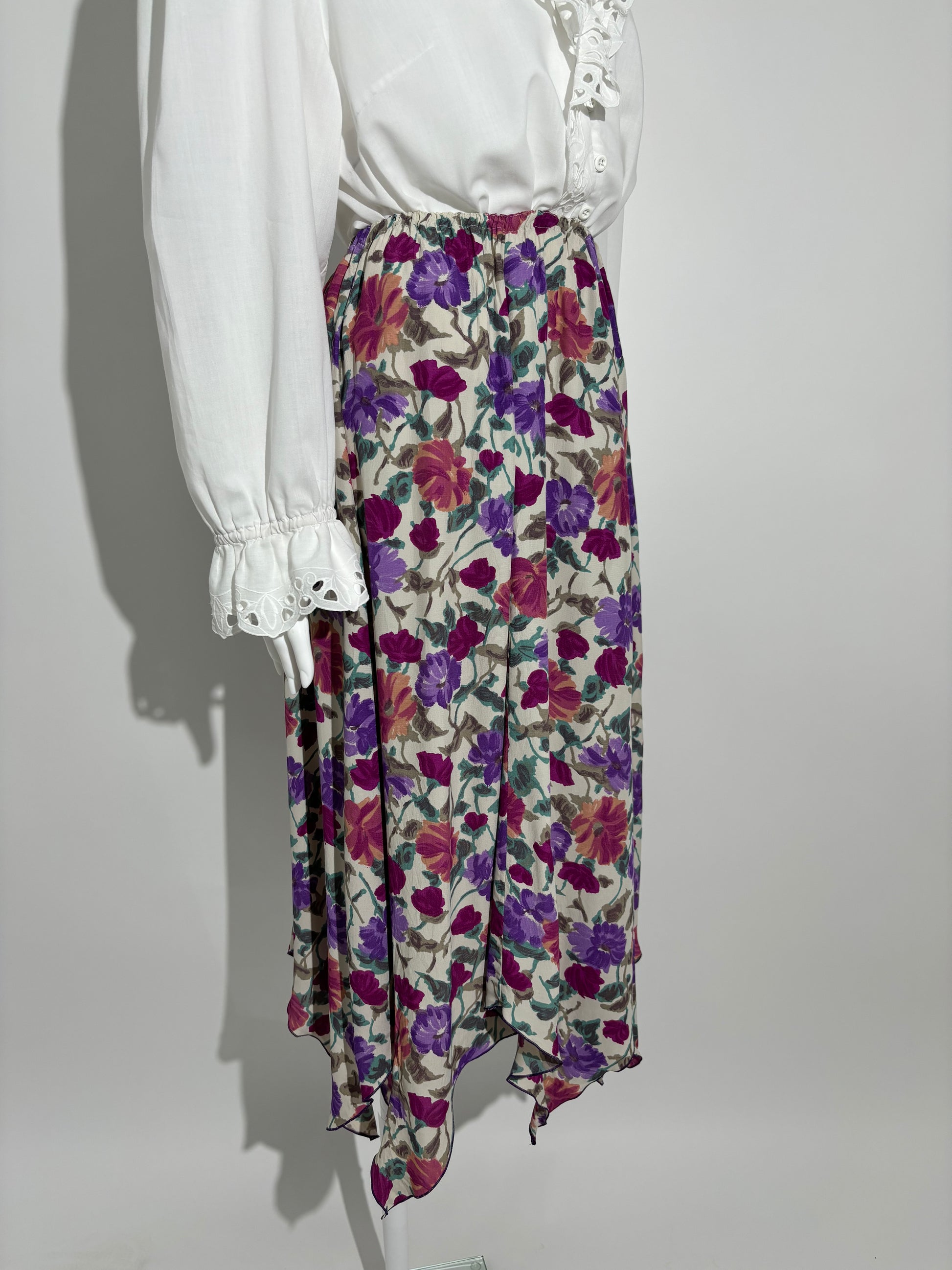 Purple Floral 90s Suknja HELM:VNTG