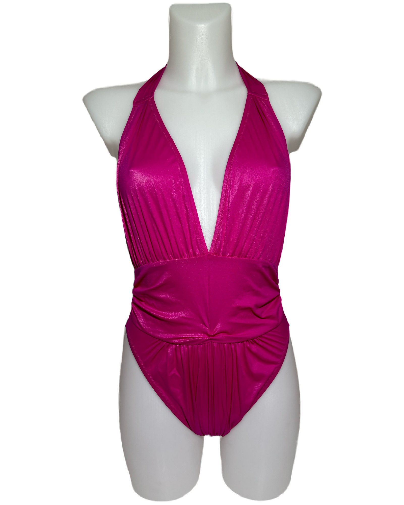 Hot Pink Elegance 80s Jednodelni Kupaći HELM:VNTG