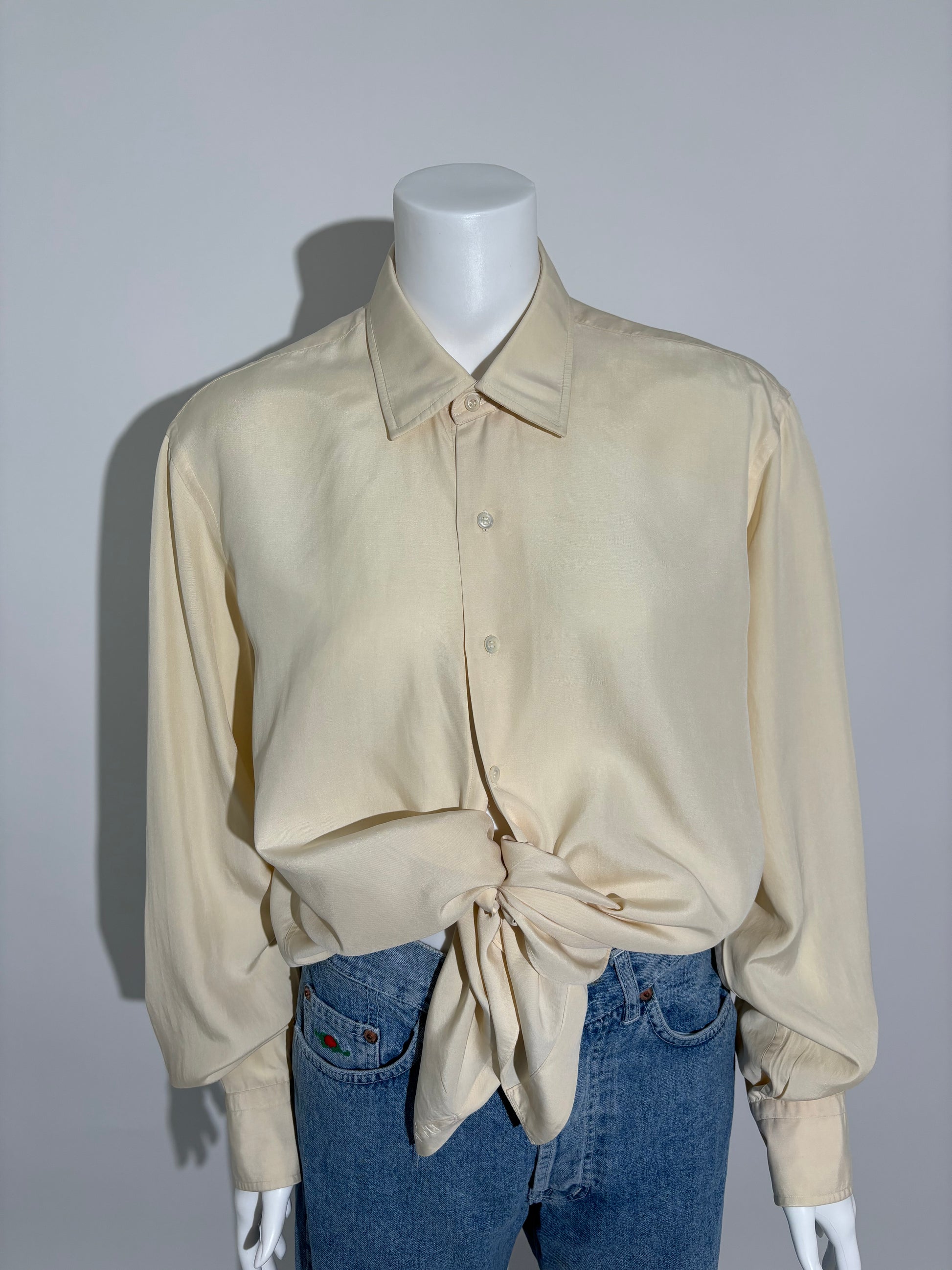 Champagne Glow 80s Elegant Košulja HELM:VNTG