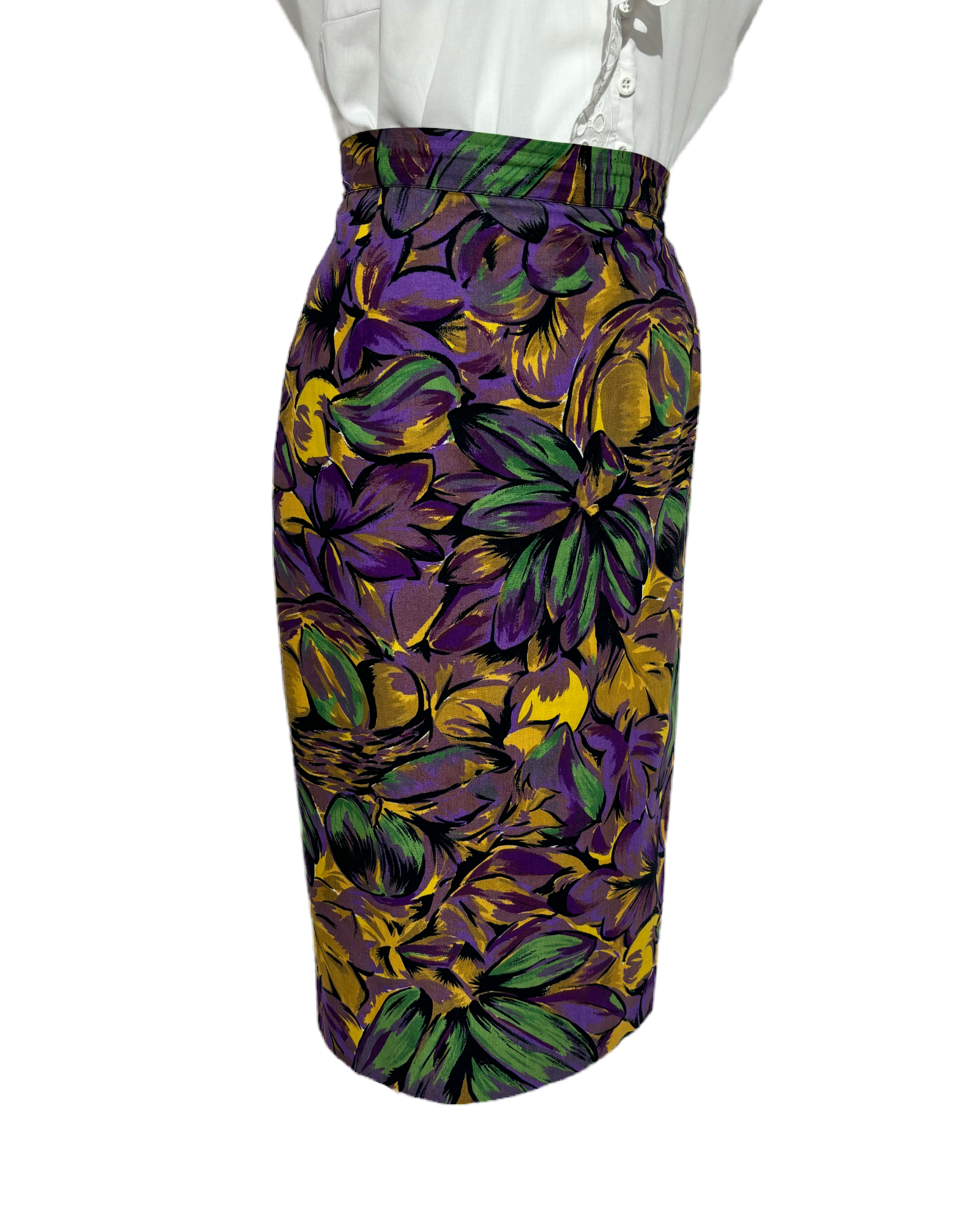 Bold Bloom 80s Floral Suknja HELM:VNTG