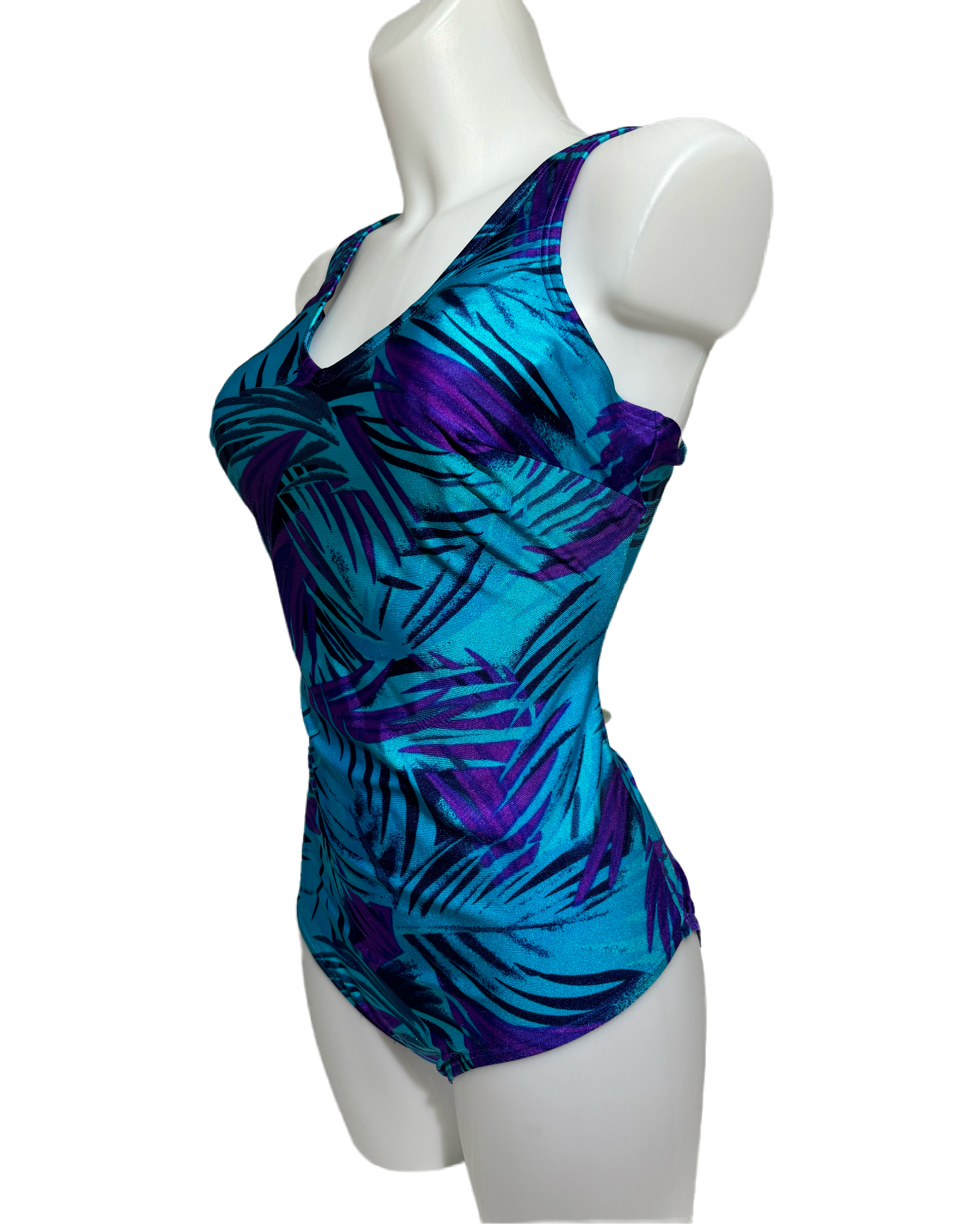 Tropical Twilight 80s Palm Print Jednodelni Kupaći HELM:VNTG