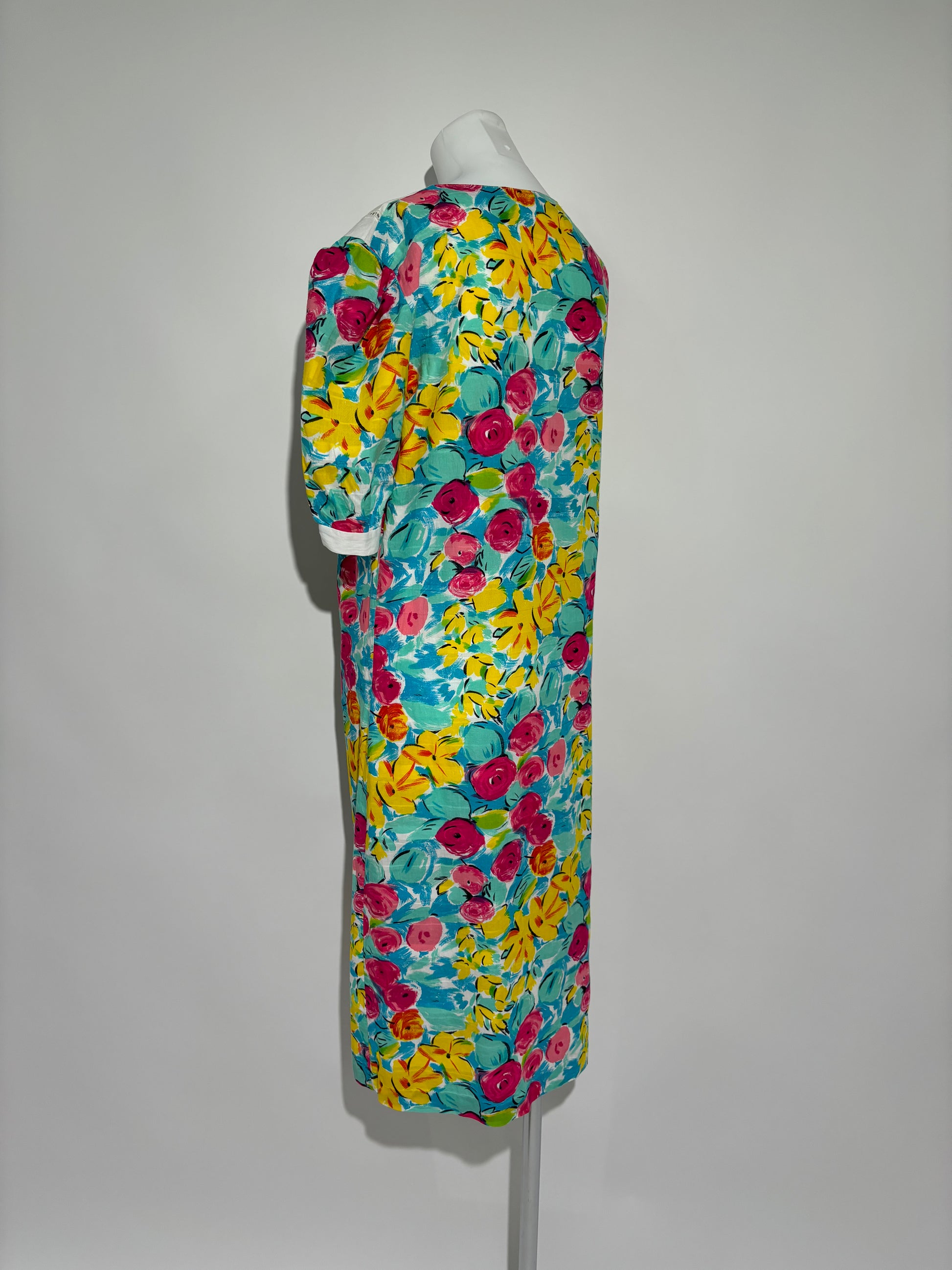 Tropical Blossom 70s Boho Haljina HELM:VNTG