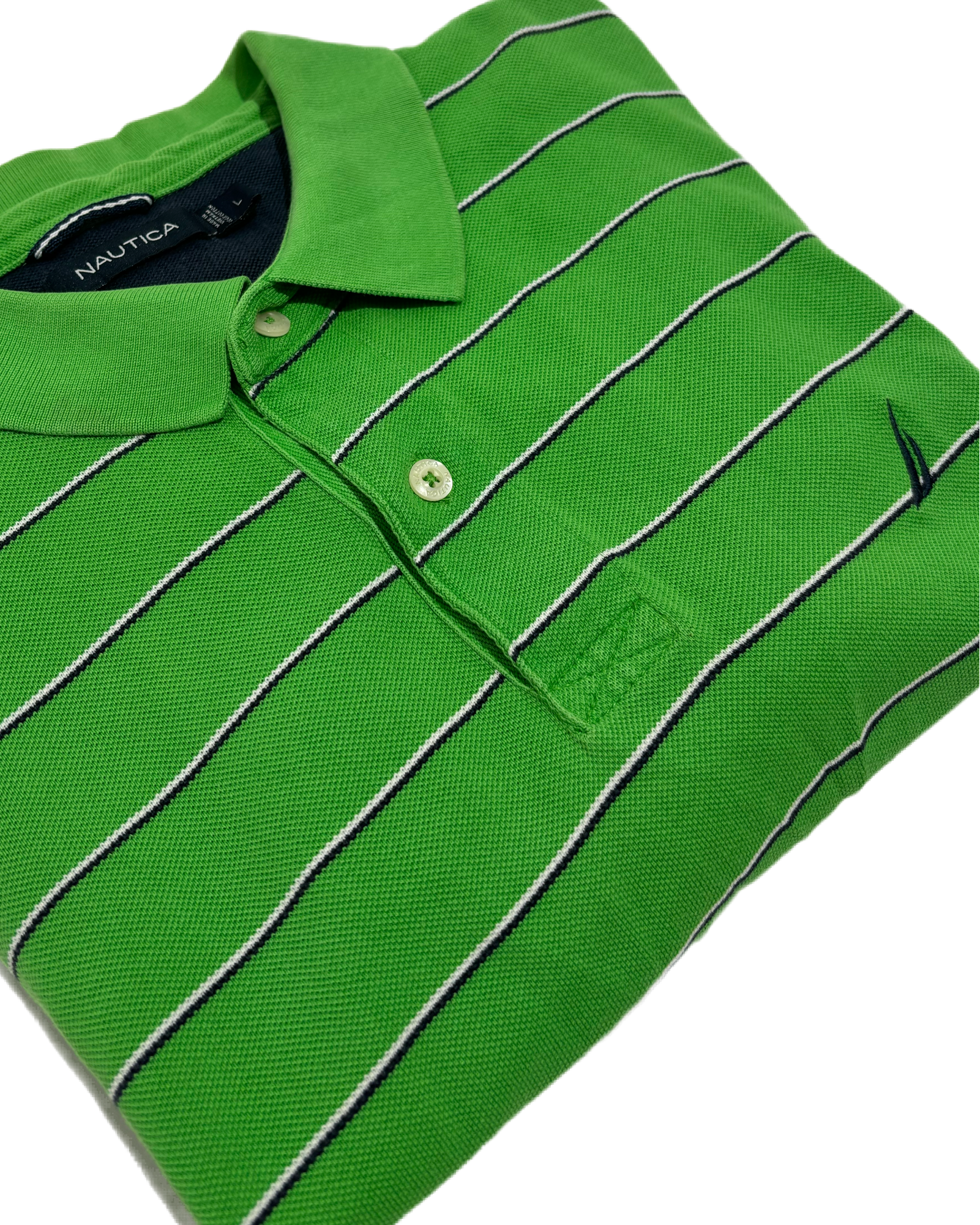 Nautica Vibrant Green Striped Polo Majica Nautica