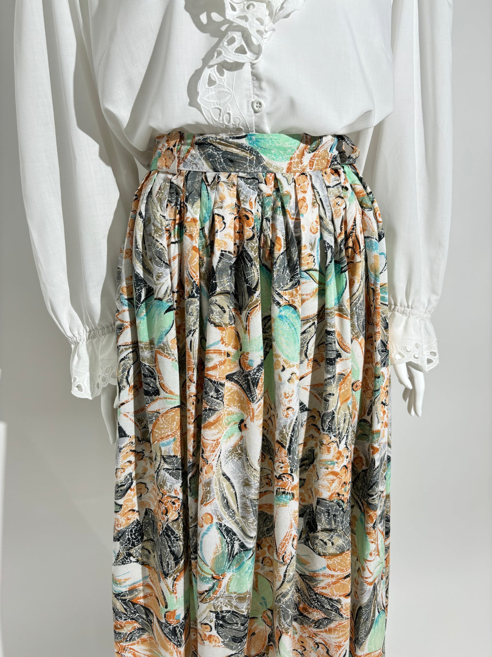 Leaf Pattern 70s Suknja HELM:VNTG