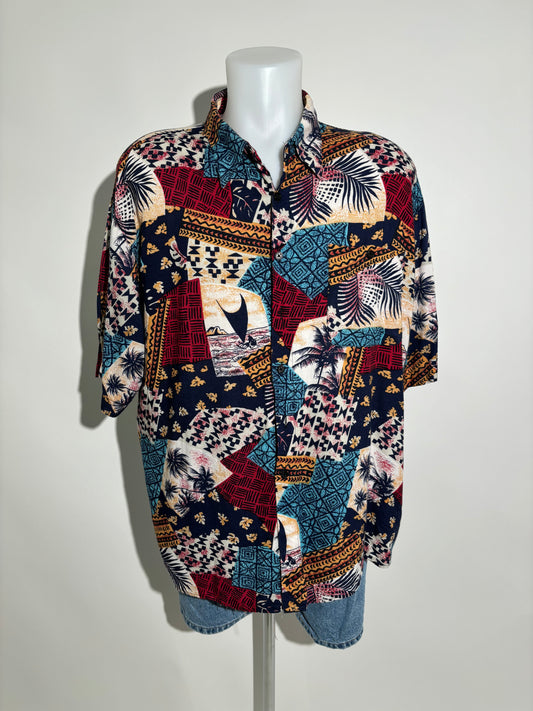 Tropical Patchwork 90s Hawaiian Košulja HELM:VNTG