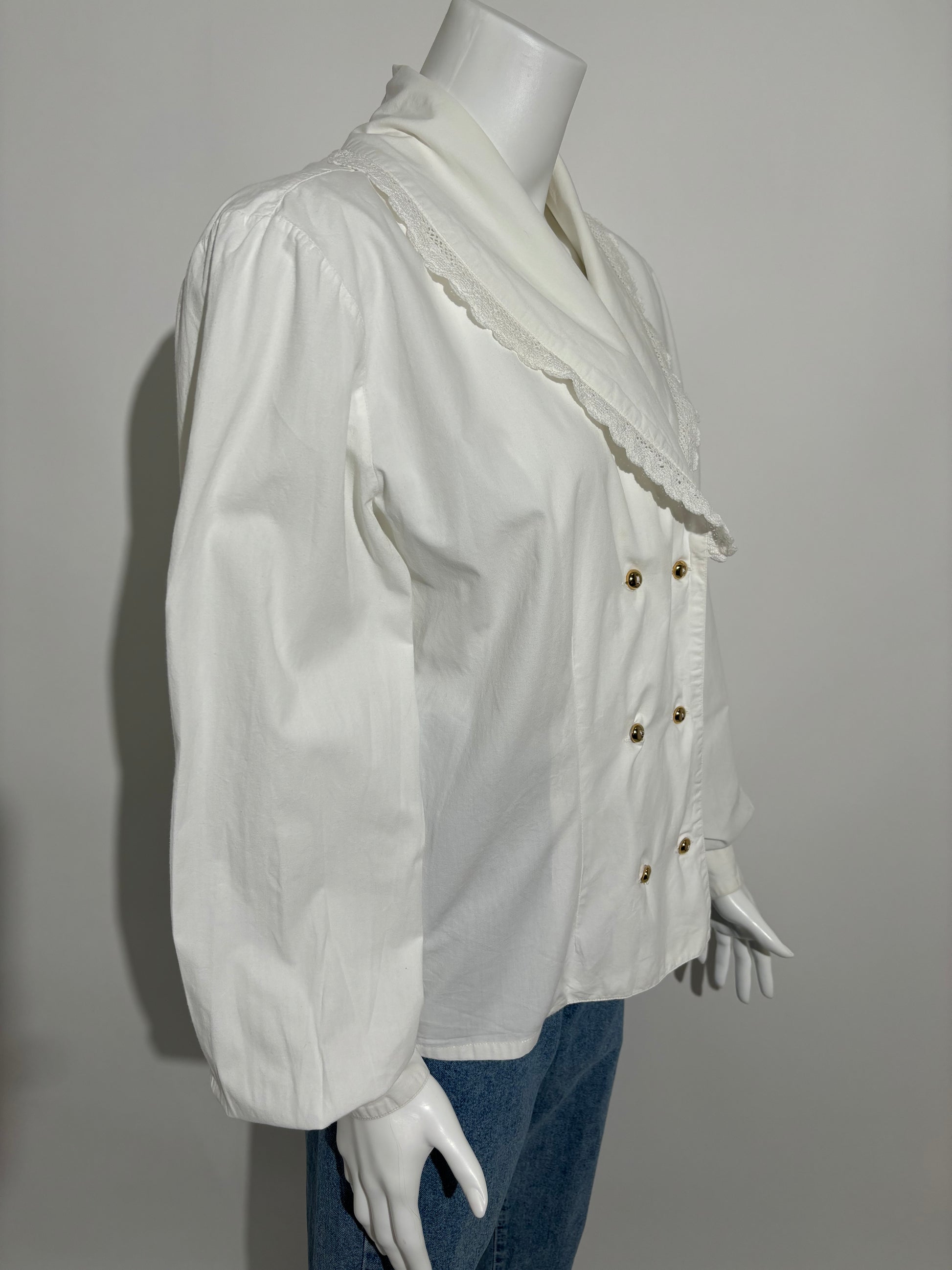 Ivory Lace 80s Elegant Bluza HELM:VNTG