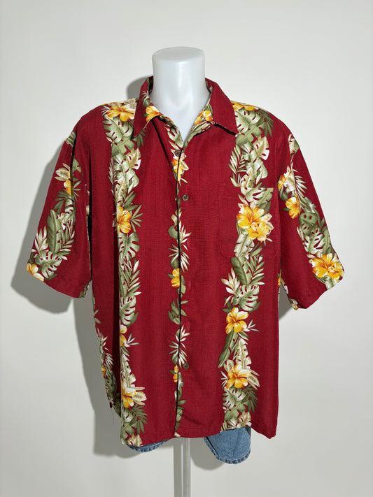 Hawaiian Summer Vibes 90s Floral Hawaiian Košulja HELM:VNTG