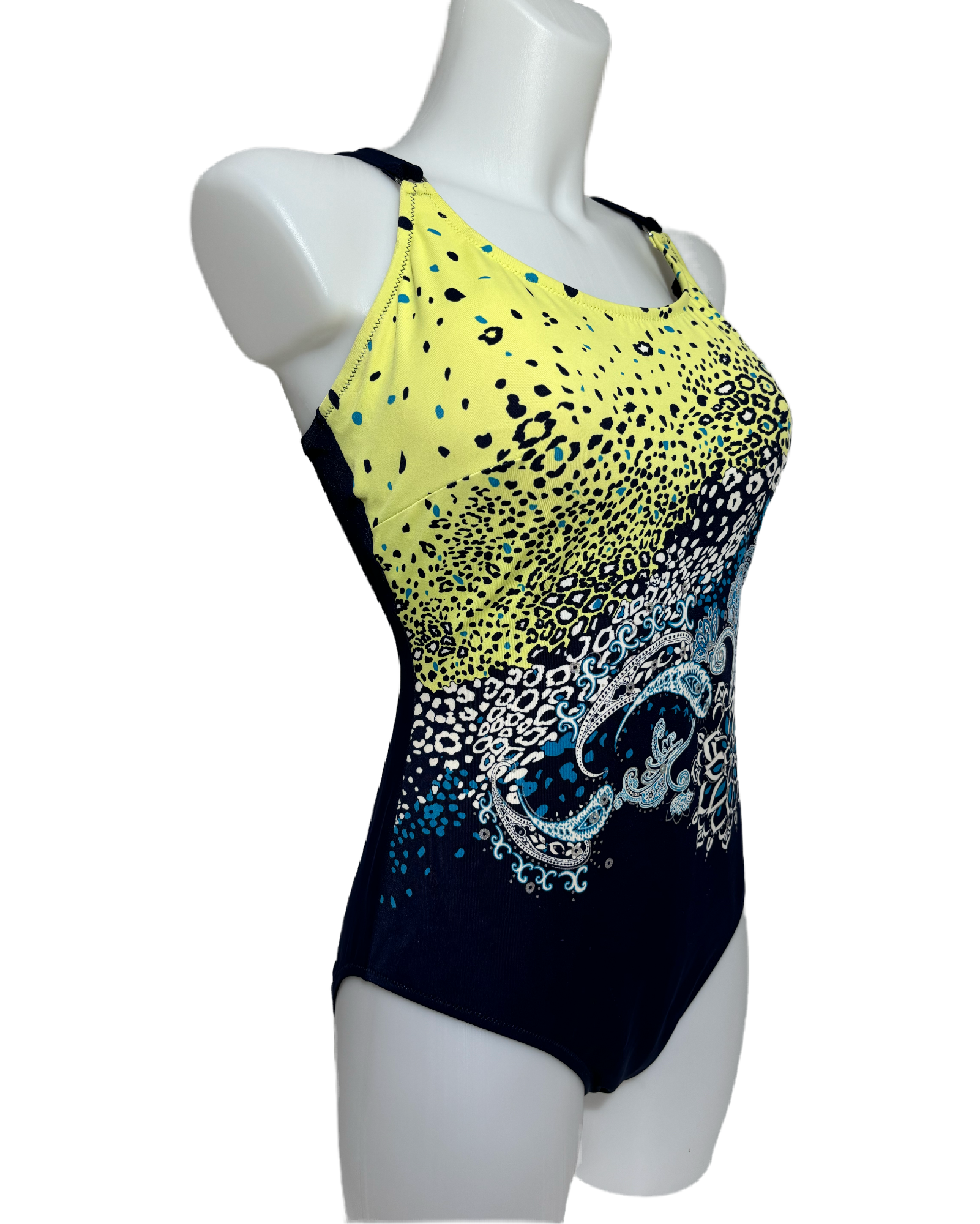 Lemon Burst 90s Paisley Jednodelni Kupaći HELM:VNTG