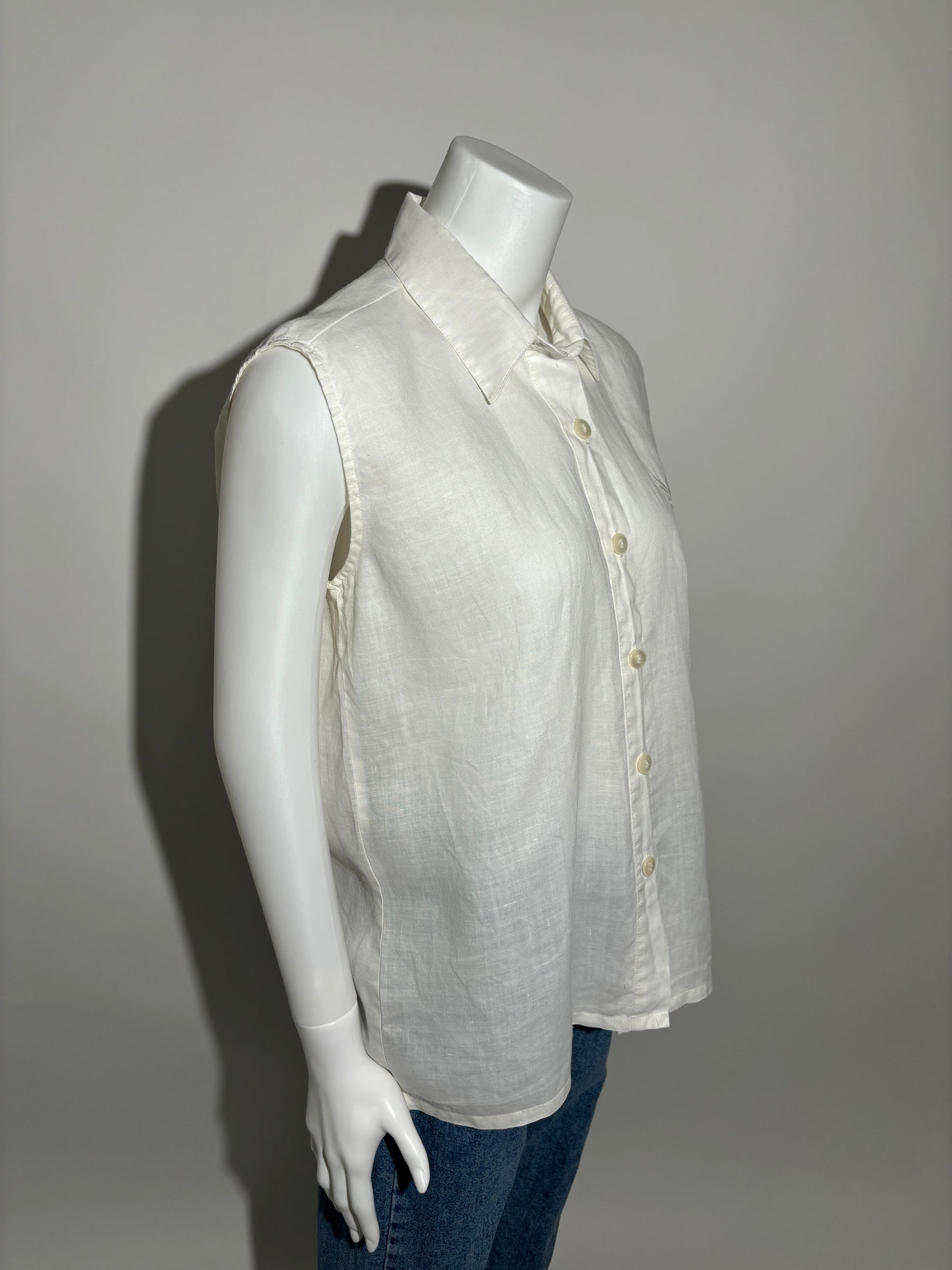 Ivory Tie-Front 90s Casual Bluza HELM:VNTG