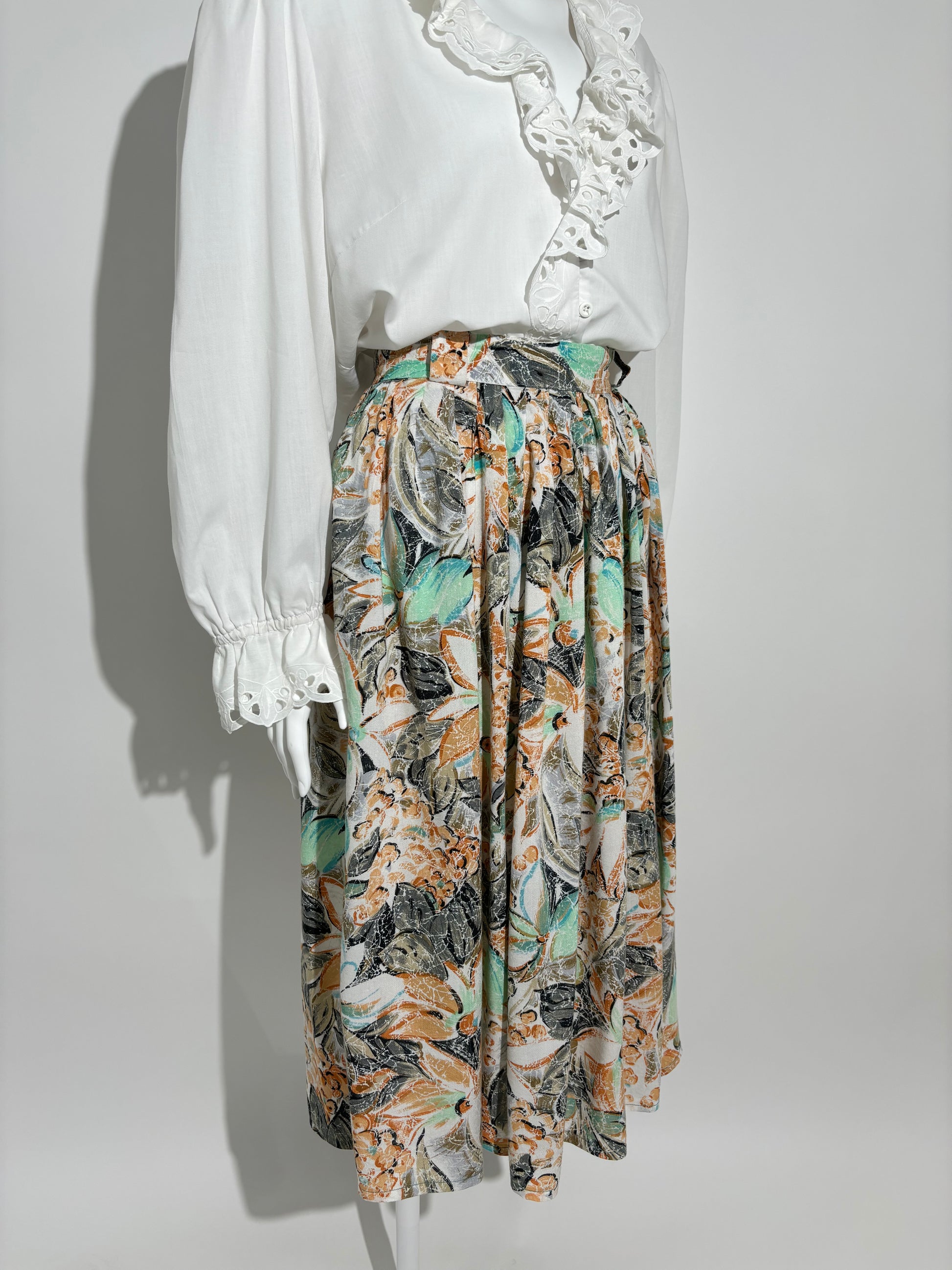 Leaf Pattern 70s Suknja HELM:VNTG