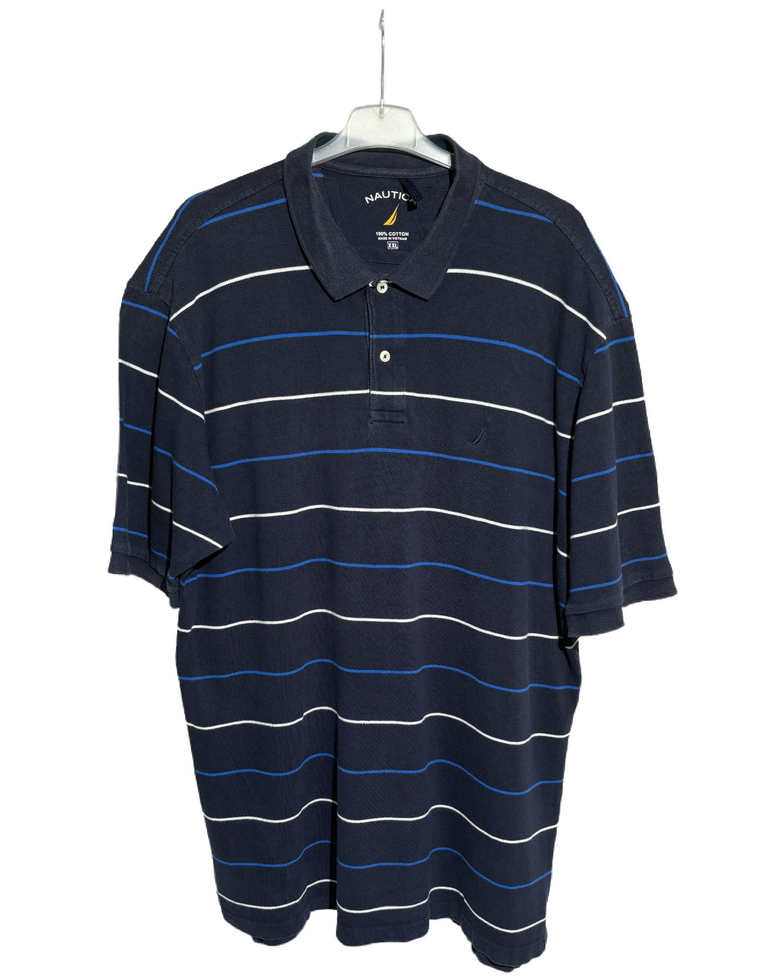 Nautica Navy Blue Striped Polo Majica Nautica