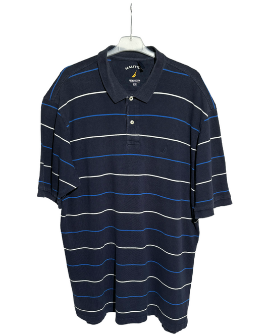 Nautica Navy Blue Striped Polo Majica Nautica