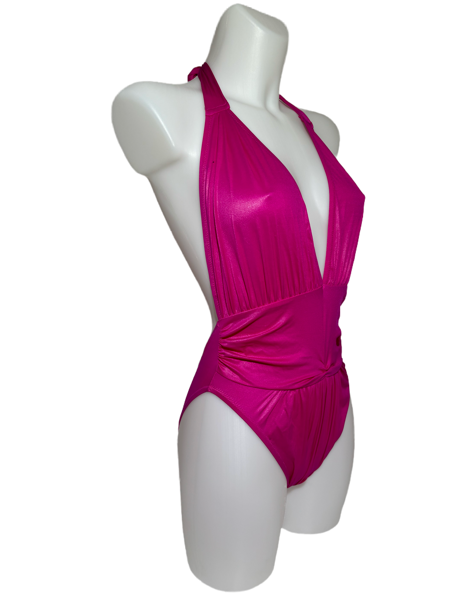 Hot Pink Elegance 80s Jednodelni Kupaći HELM:VNTG