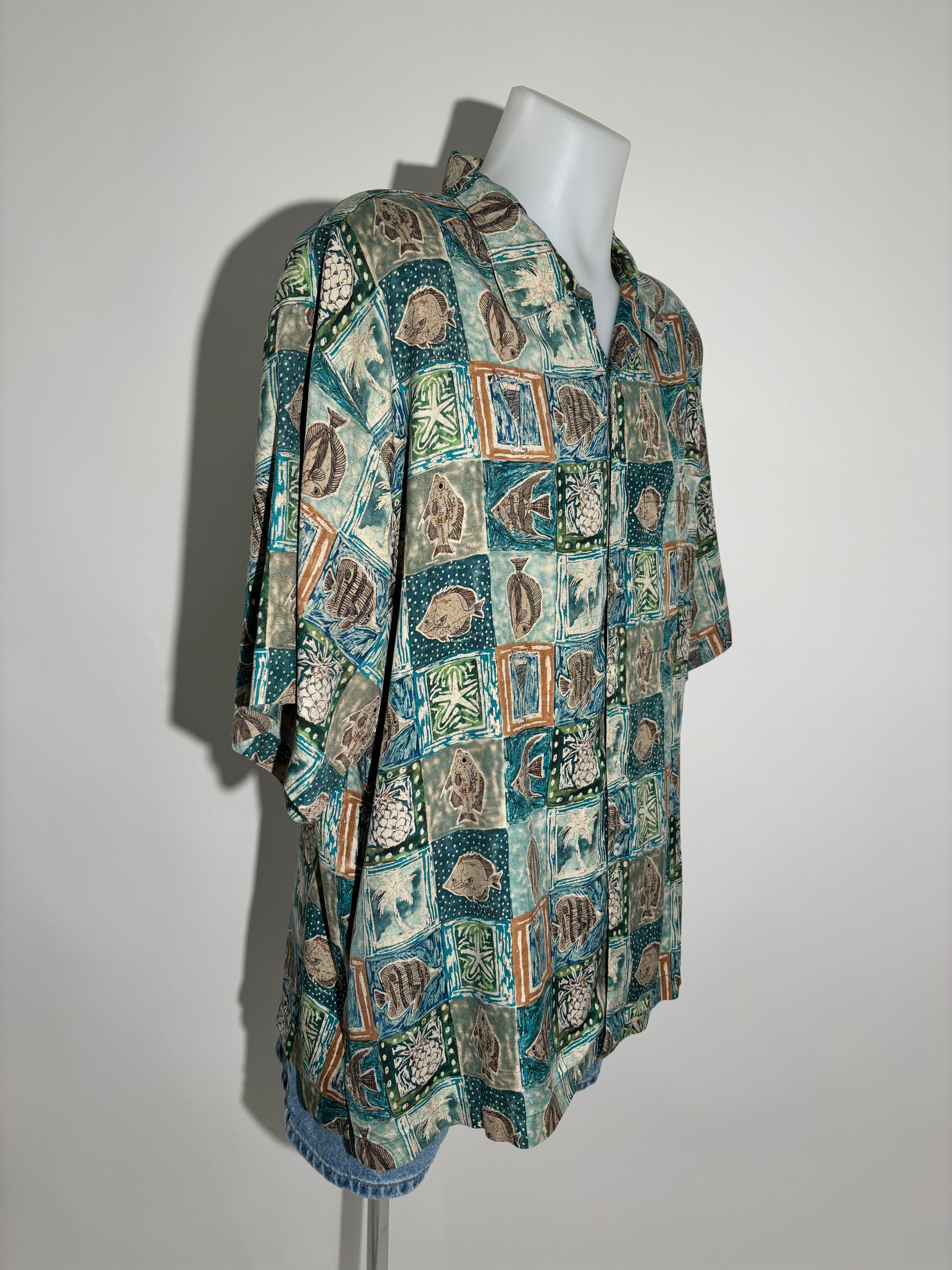 Tropical Reef 80s Hawaiian Košulja HELM:VNTG