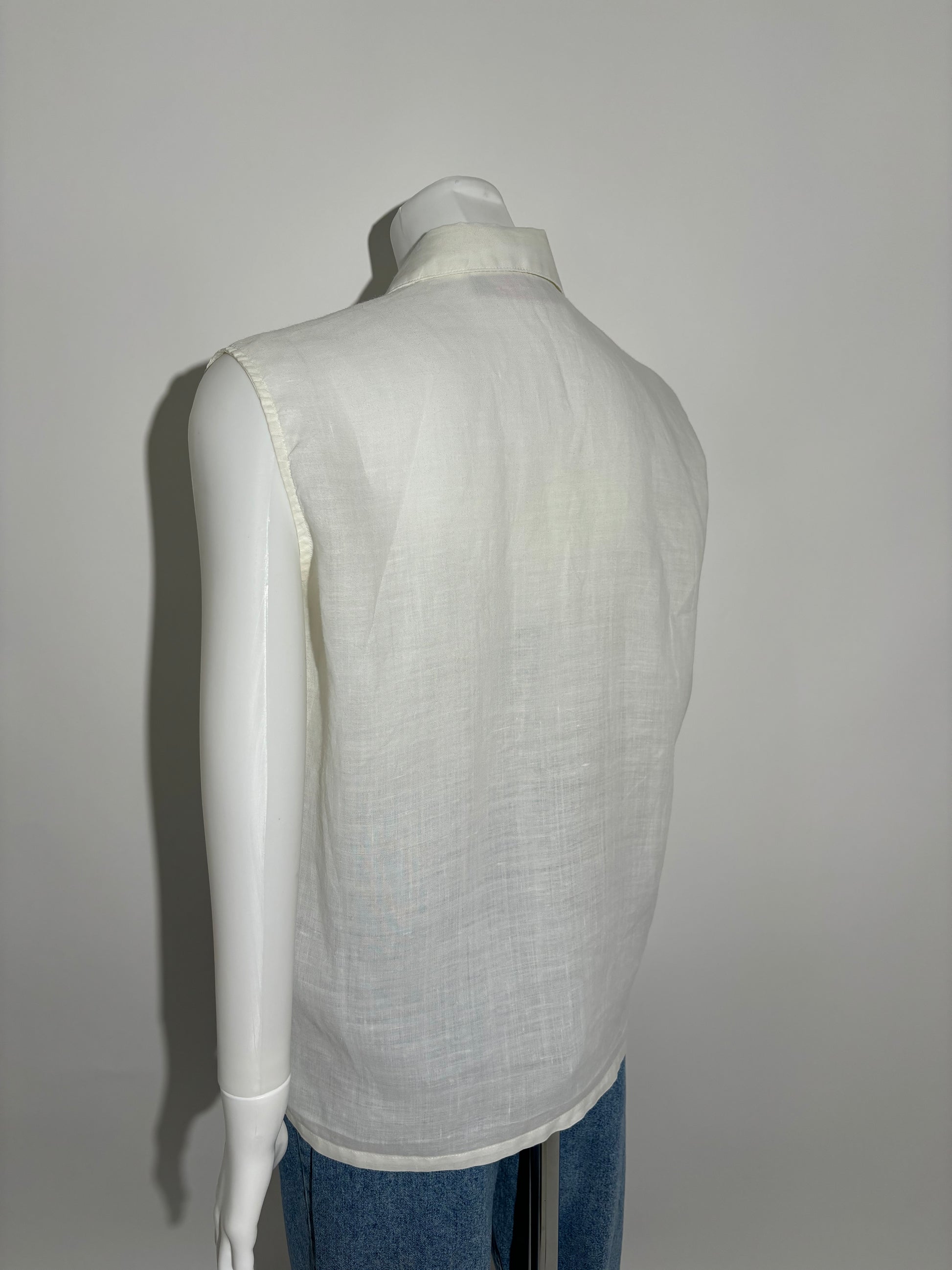 Ivory Tie-Front 90s Casual Bluza HELM:VNTG