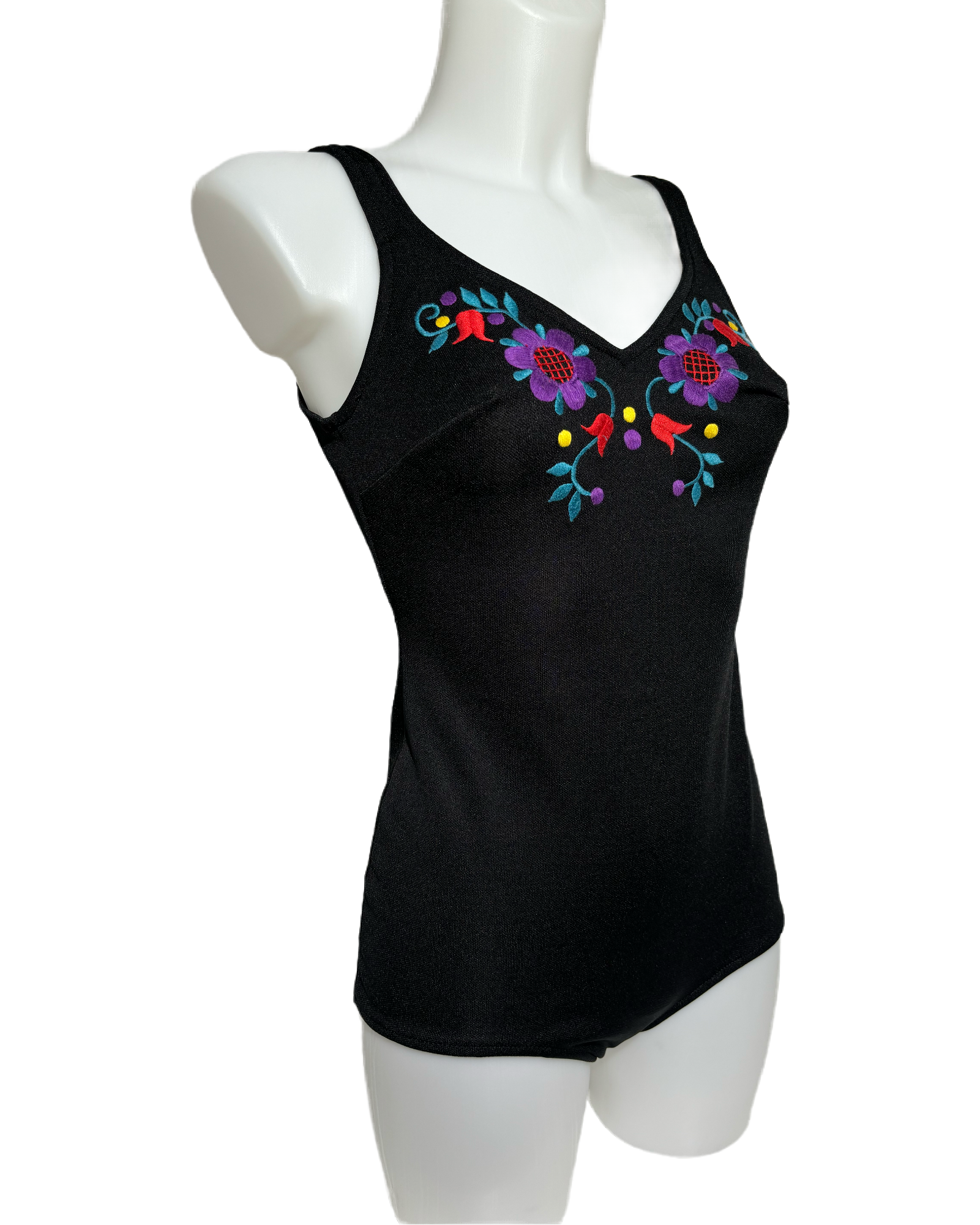 Boho Elegance 80s Embroidered Jednodelni Kupaći HELM:VNTG