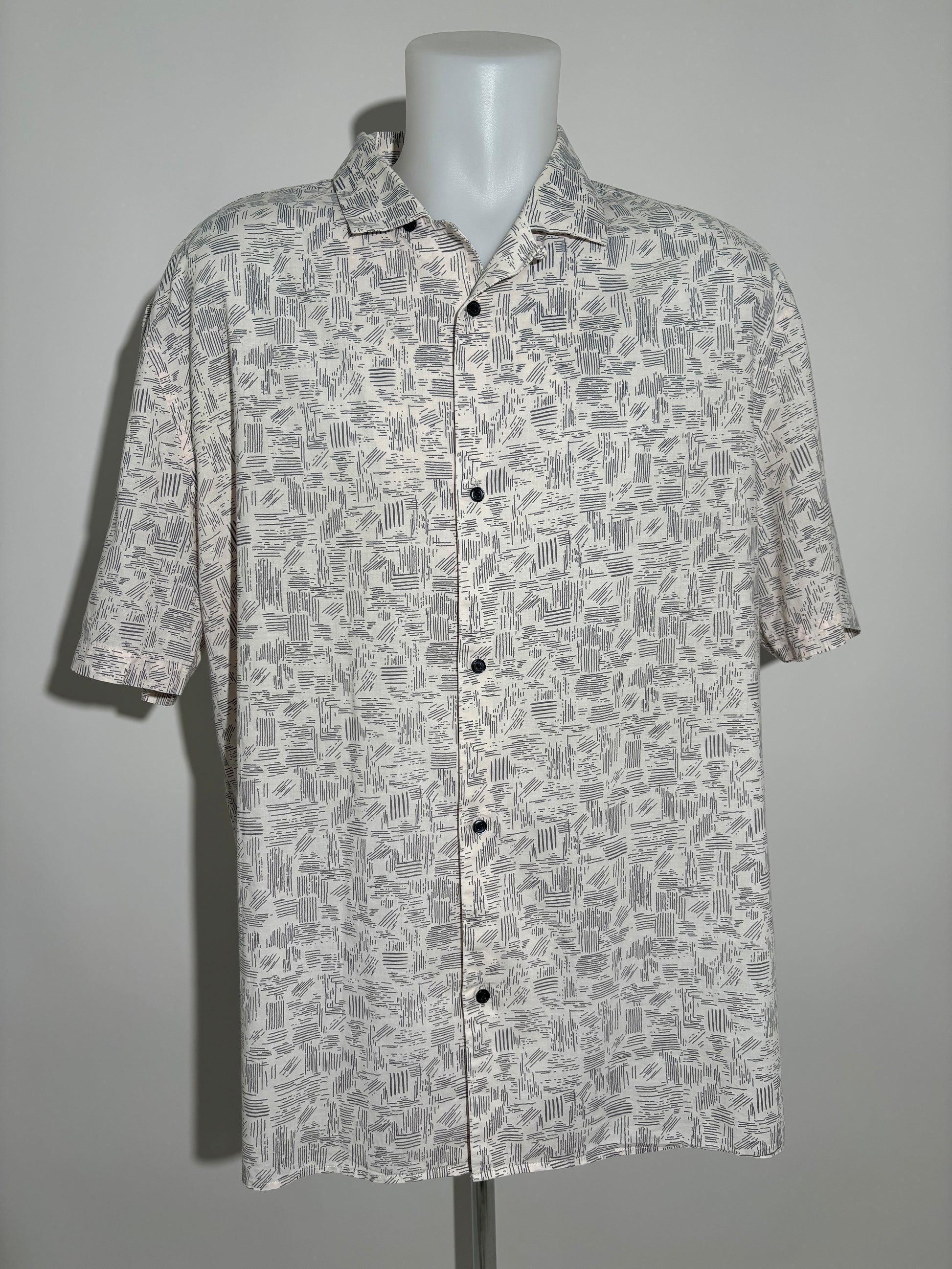 Navy and White Abstract 90s Košulja HELM:VNTG