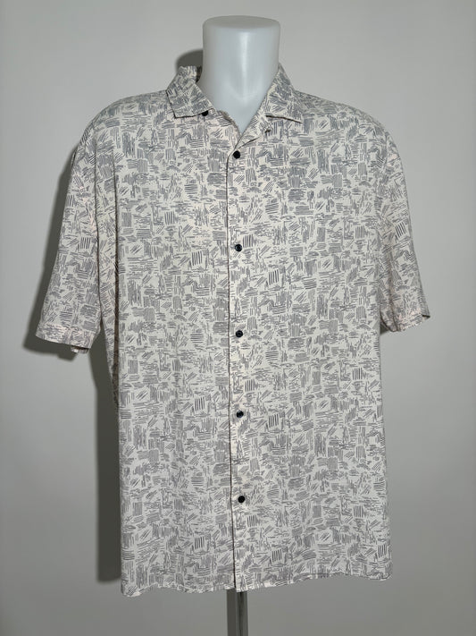 Navy and White Abstract 90s Košulja HELM:VNTG